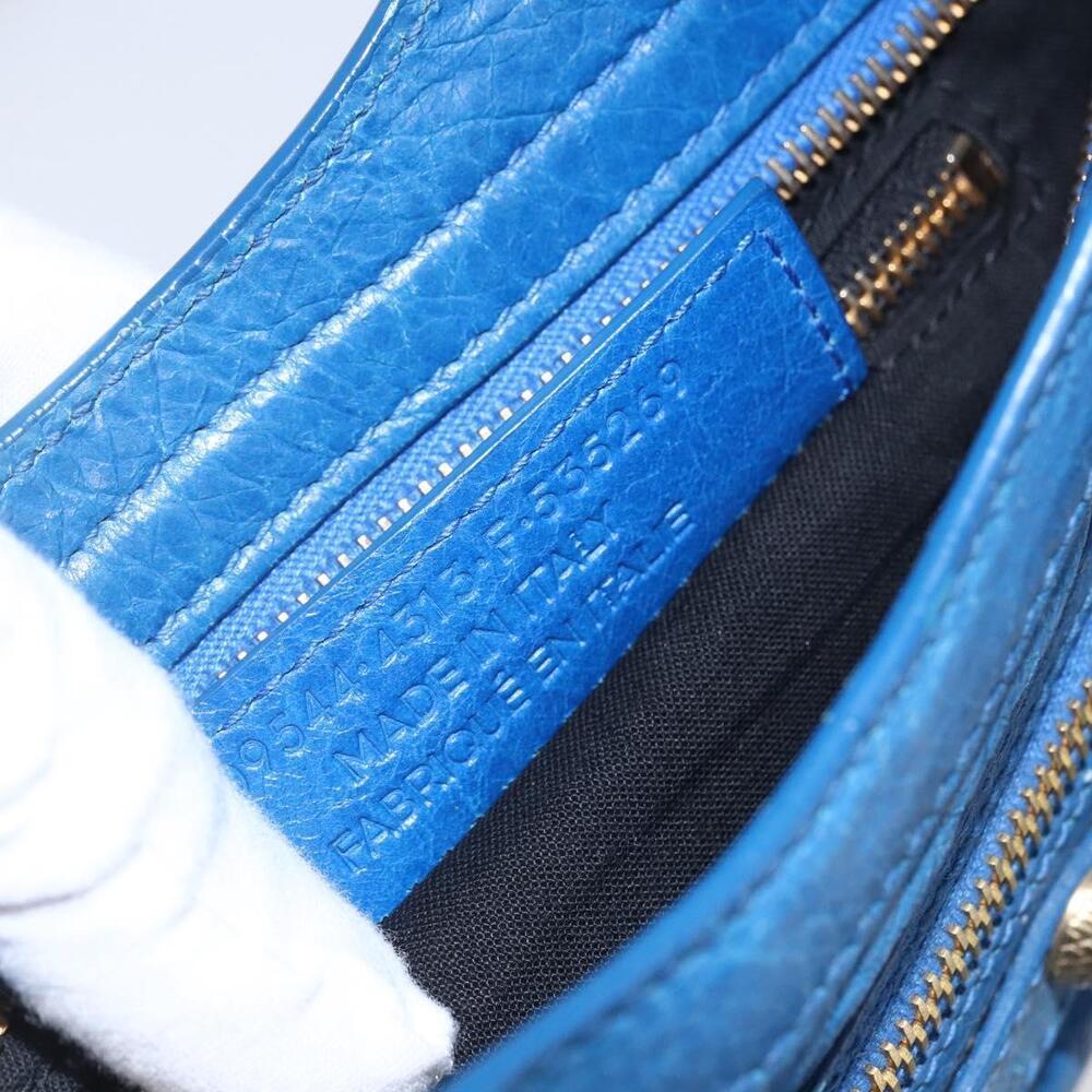 BALENCIAGA Giant Mini City Hand Bag Leather 2way Blue Gold 309544 Auth am10173V - Picture 12 of 16